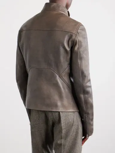 Rick Owens Release Panelled Full-Grain Leather Jacket - Men | Thumbnail 4 Rick Owens Release Panelled Full-Grain Leather Jacket - Men | Thumbnail 4