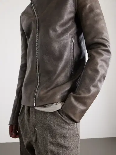 Rick Owens Release Panelled Full-Grain Leather Jacket - Men | Thumbnail 5 Rick Owens Release Panelled Full-Grain Leather Jacket - Men | Thumbnail 5