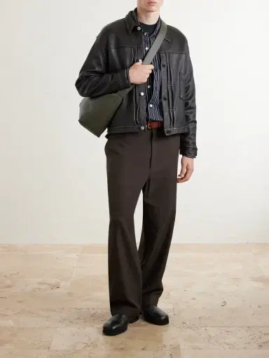 A.PRESSE Straight-Leg Cotton and Silk-Blend Trousers - Men | Thumbnail 2 A.PRESSE Straight-Leg Cotton and Silk-Blend Trousers - Men | Thumbnail 2