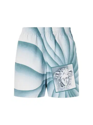 Versace Wide-leg Printed Cotton-Poplin Shorts - Men | Thumbnail 1 Versace Wide-leg Printed Cotton-Poplin Shorts - Men | Thumbnail 1
