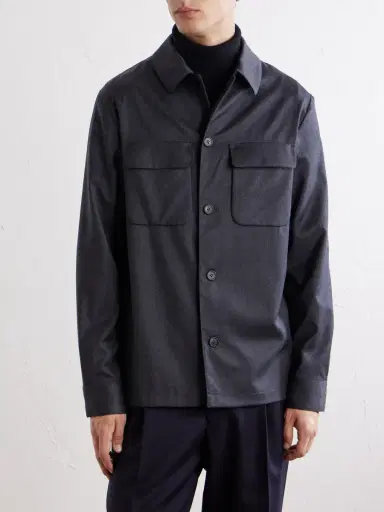 Slowear Stretch-Wool Flannel Overshirt - Men | Thumbnail 3 Slowear Stretch-Wool Flannel Overshirt - Men | Thumbnail 3