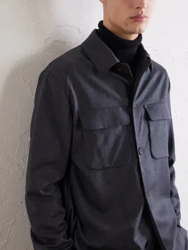Slowear Stretch-Wool Flannel Overshirt - Men | Thumbnail 5 Slowear Stretch-Wool Flannel Overshirt - Men | Thumbnail 5