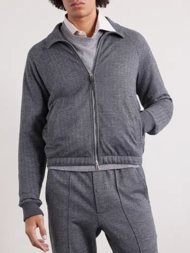 Tom Ford Herringbone Cotton, Wool and Silk-Blend Jacket - Men | Thumbnail 3 Tom Ford Herringbone Cotton, Wool and Silk-Blend Jacket - Men | Thumbnail 3