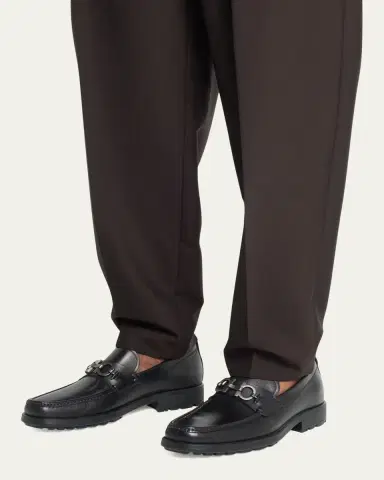 Ferragamo Men's David Leather Lug-Sole Loafers | Thumbnail 2 Ferragamo Men's David Leather Lug-Sole Loafers | Thumbnail 2