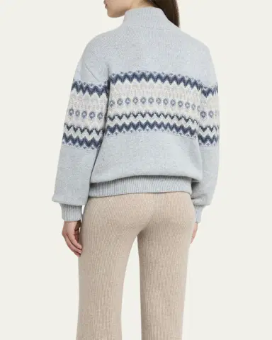 Loro Piana Alpe Pile Cashmere GG 5 Bomber Sweater | Thumbnail 3 Loro Piana Alpe Pile Cashmere GG 5 Bomber Sweater | Thumbnail 3