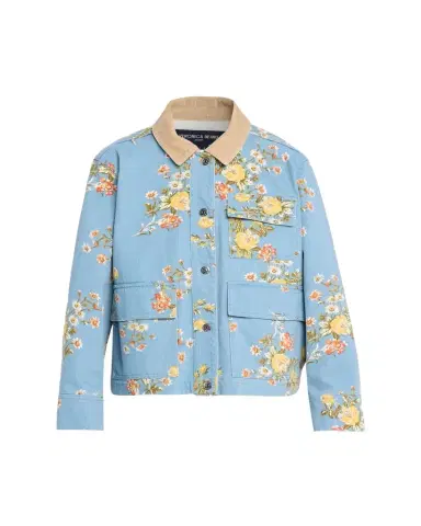 Veronica Beard Leighton Floral Denim Barn Jacket | Thumbnail 1 Veronica Beard Leighton Floral Denim Barn Jacket | Thumbnail 1