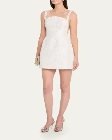 REBECCA VALLANCE Winslet Embossed Jacquard Mini Dress | Thumbnail 4 REBECCA VALLANCE Winslet Embossed Jacquard Mini Dress | Thumbnail 4