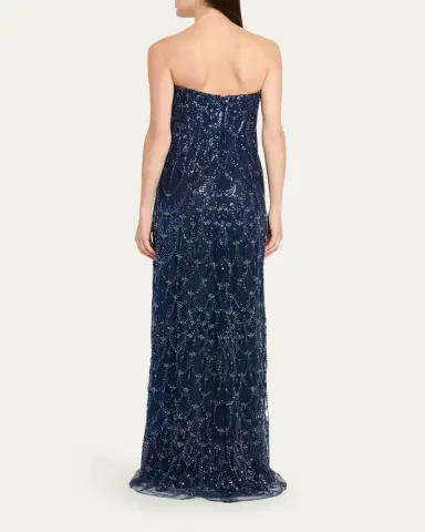 Reem Acra Strapless Crystal Embellished Evening Gown | Thumbnail 3 Reem Acra Strapless Crystal Embellished Evening Gown | Thumbnail 3