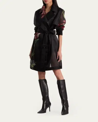 ALICE + OLIVIA Silvia Sheer Trench Coat | Thumbnail 4 ALICE + OLIVIA Silvia Sheer Trench Coat | Thumbnail 4