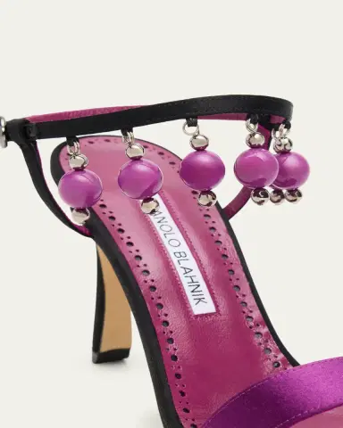Manolo Blahnik 0mm Kasasan Beaded Satin Sandals | Thumbnail 3 Manolo Blahnik 0mm Kasasan Beaded Satin Sandals | Thumbnail 3