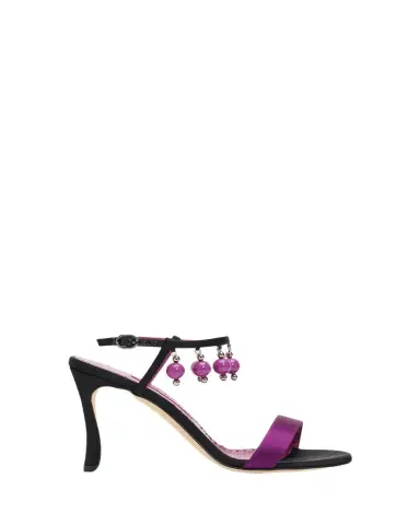 Manolo Blahnik 0mm Kasasan Beaded Satin Sandals | Thumbnail 1 Manolo Blahnik 0mm Kasasan Beaded Satin Sandals | Thumbnail 1