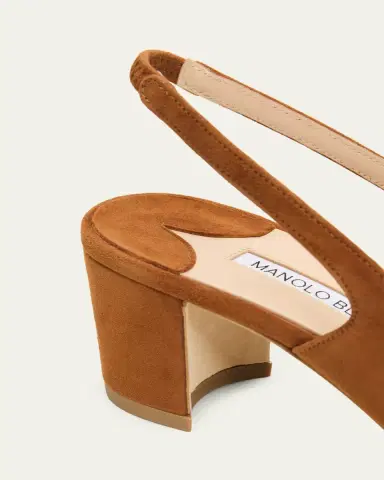 Manolo Blahnik 50mm Allurasan Suede Slingback Pumps | Thumbnail 3 Manolo Blahnik 50mm Allurasan Suede Slingback Pumps | Thumbnail 3