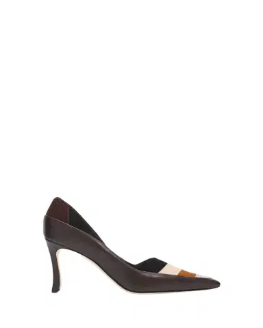 Manolo Blahnik 70mm Soria Mixed Leather Pumps | Thumbnail 1 Manolo Blahnik 70mm Soria Mixed Leather Pumps | Thumbnail 1
