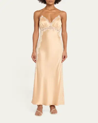 LoveShackFancy Shia Lace-Trim Silk-Blend A-Line Maxi Slipdress | Thumbnail 2 LoveShackFancy Shia Lace-Trim Silk-Blend A-Line Maxi Slipdress | Thumbnail 2