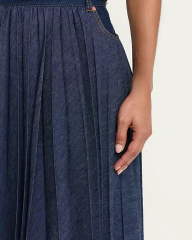 Sacai Belted Pleated Denim Midi Skirt | Thumbnail 5 Sacai Belted Pleated Denim Midi Skirt | Thumbnail 5