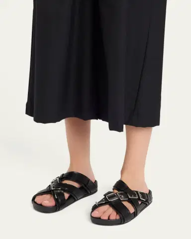 Loewe Type Fussbett Leather Slide Sandals | Thumbnail 2 Loewe Type Fussbett Leather Slide Sandals | Thumbnail 2