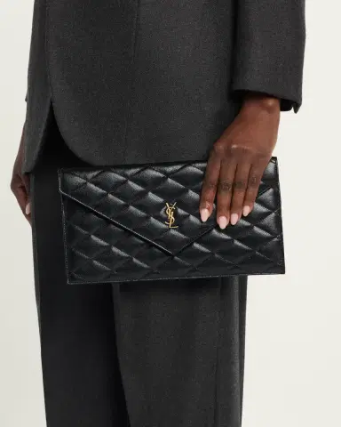 Saint Laurent YSL Quilted Leather Pouch Bag | Thumbnail 2 Saint Laurent YSL Quilted Leather Pouch Bag | Thumbnail 2