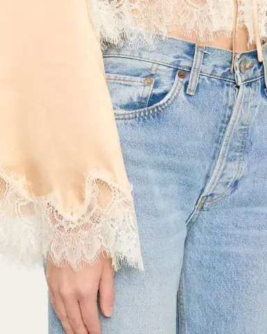 LoveShackFancy Kately Lace-Trim Satin Top | Thumbnail 5 LoveShackFancy Kately Lace-Trim Satin Top | Thumbnail 5