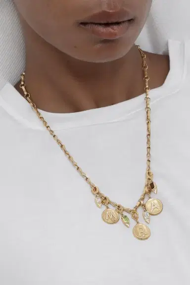 Azlee Diamond A Initial Small Signature Coin Pendant | Thumbnail 2 Azlee Diamond A Initial Small Signature Coin Pendant | Thumbnail 2