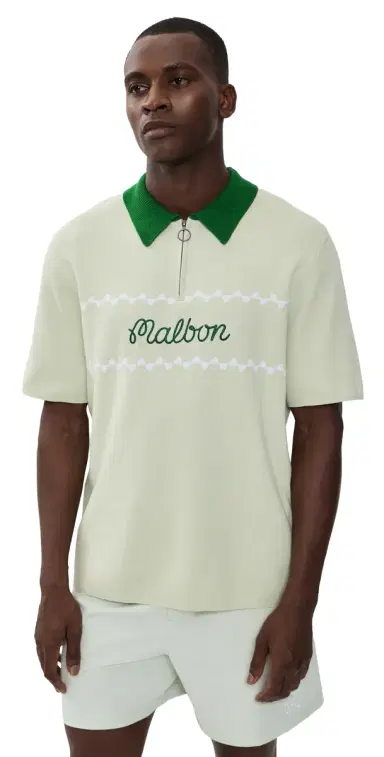Malbon Benny Sweater Polo Green Tint | Thumbnail 1 Malbon Benny Sweater Polo Green Tint | Thumbnail 1