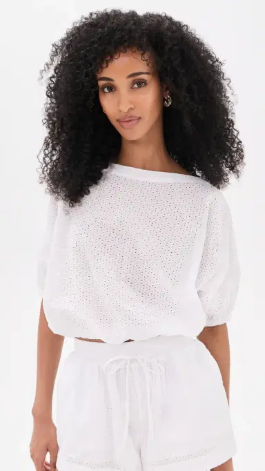 Secular Coco Birdseye Eyelet Top White Eyelet | Thumbnail 2 Secular Coco Birdseye Eyelet Top White Eyelet | Thumbnail 2