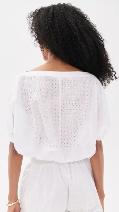 Secular Coco Birdseye Eyelet Top White Eyelet | Thumbnail 3 Secular Coco Birdseye Eyelet Top White Eyelet | Thumbnail 3