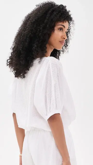Secular Coco Birdseye Eyelet Top White Eyelet | Thumbnail 4 Secular Coco Birdseye Eyelet Top White Eyelet | Thumbnail 4