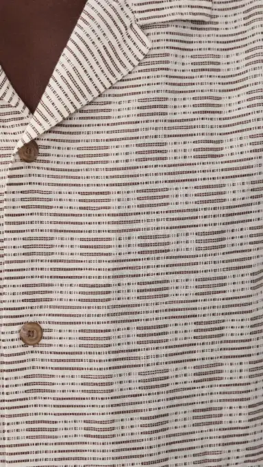 Marine Layer Dobby Resort Shirt Natural/Brown Check | Thumbnail 6 Marine Layer Dobby Resort Shirt Natural/Brown Check | Thumbnail 6