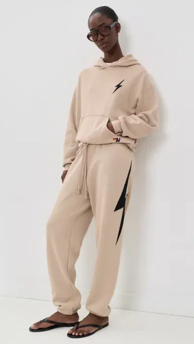 Aviator Nation Relaxed Bolt Stitch Pullover Hoodie Sand | Thumbnail 5 Aviator Nation Relaxed Bolt Stitch Pullover Hoodie Sand | Thumbnail 5