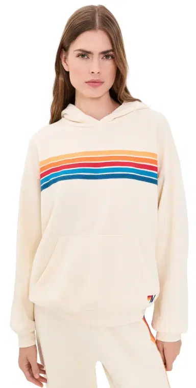 Aviator Nation 5 tripe Hoodie Vintage White | Thumbnail 1 Aviator Nation 5 tripe Hoodie Vintage White | Thumbnail 1