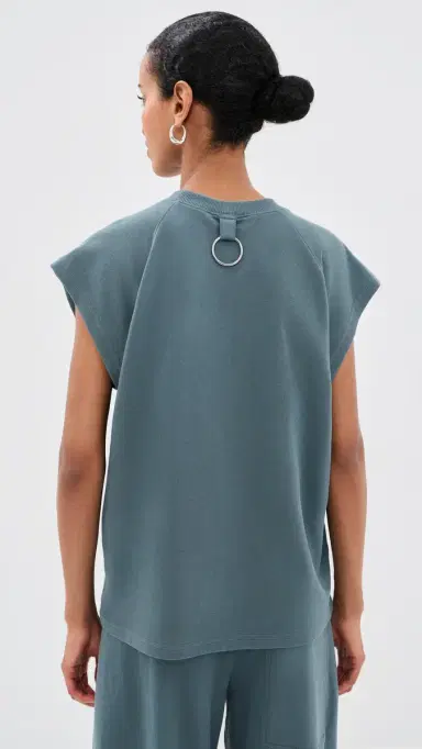 Tibi ightweight Easy Sweatshirt Top Blue Grey | Thumbnail 4 Tibi ightweight Easy Sweatshirt Top Blue Grey | Thumbnail 4
