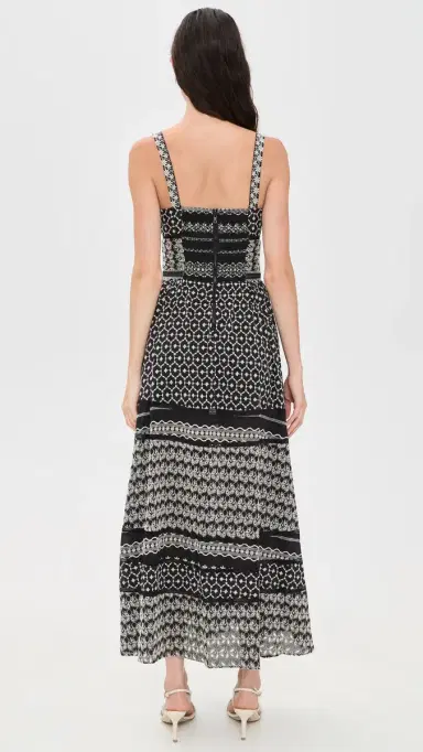 ALICE + OLIVIA Anya Soft Sweetheart Dress Black/Off White | Thumbnail 3 ALICE + OLIVIA Anya Soft Sweetheart Dress Black/Off White | Thumbnail 3