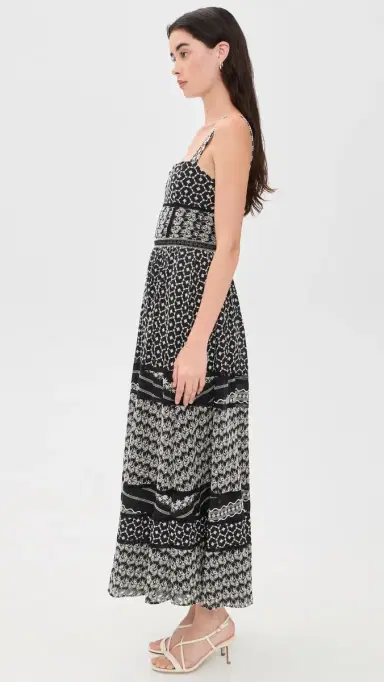 ALICE + OLIVIA Anya Soft Sweetheart Dress Black/Off White | Thumbnail 4 ALICE + OLIVIA Anya Soft Sweetheart Dress Black/Off White | Thumbnail 4