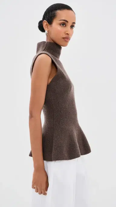 RÓHE Sculptural Sleeveless Knitted Top Brown Melange | Thumbnail 4 RÓHE Sculptural Sleeveless Knitted Top Brown Melange | Thumbnail 4