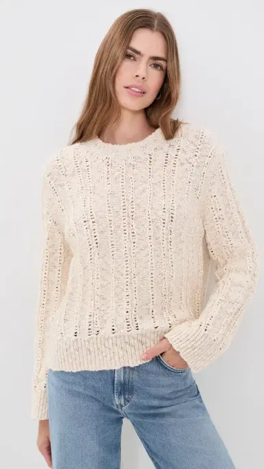 Jenni Kayne California Crew Neck Sweater Cream | Thumbnail 2 Jenni Kayne California Crew Neck Sweater Cream | Thumbnail 2