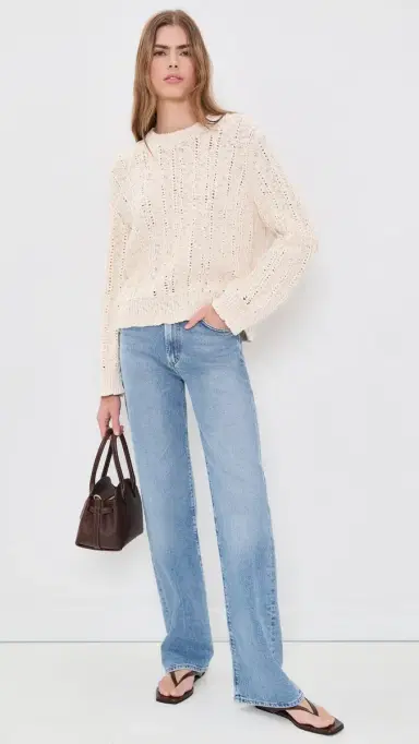Jenni Kayne California Crew Neck Sweater Cream | Thumbnail 5 Jenni Kayne California Crew Neck Sweater Cream | Thumbnail 5