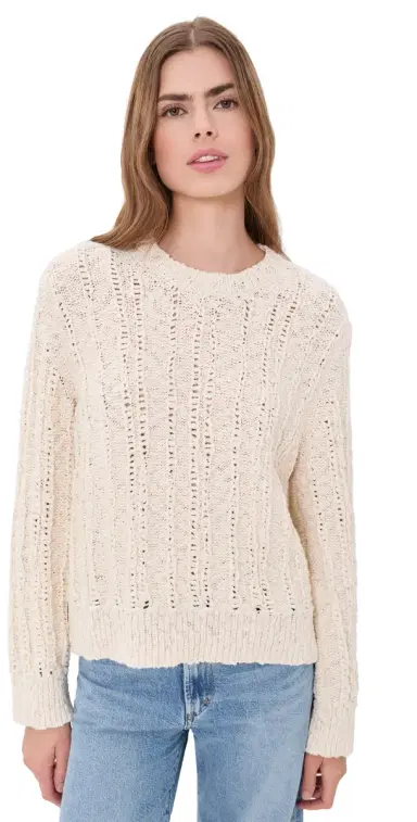 Jenni Kayne California Crew Neck Sweater Cream | Thumbnail 1 Jenni Kayne California Crew Neck Sweater Cream | Thumbnail 1
