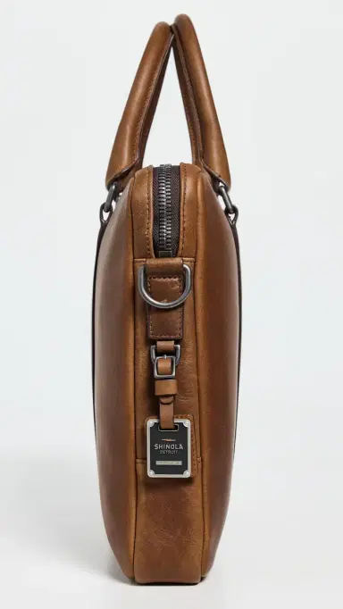 Shinola Navigator Leather Briefcase medbrown One Size | Thumbnail 5 Shinola Navigator Leather Briefcase medbrown One Size | Thumbnail 5