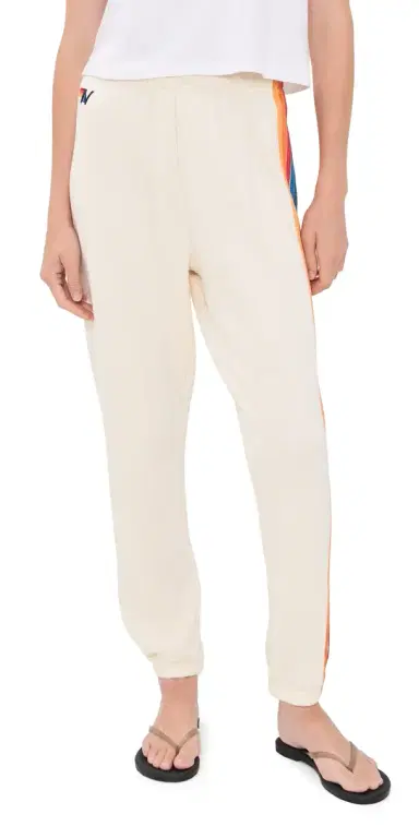 Aviator Nation 5 tripe Sweatpants Vintage White | Thumbnail 1 Aviator Nation 5 tripe Sweatpants Vintage White | Thumbnail 1