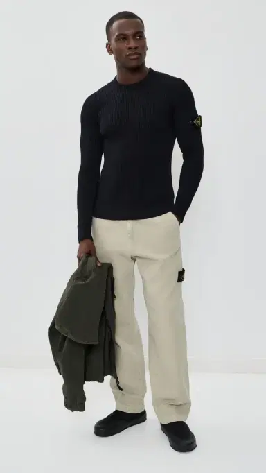 Stone Island Rib Crew Neck Sweater Navy Blue | Thumbnail 5 Stone Island Rib Crew Neck Sweater Navy Blue | Thumbnail 5