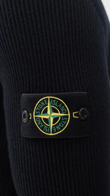 Stone Island Rib Crew Neck Sweater Navy Blue | Thumbnail 6 Stone Island Rib Crew Neck Sweater Navy Blue | Thumbnail 6
