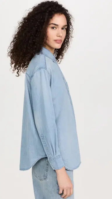 AYR The Denim Deep End Button Down Shirt Air Kisses | Thumbnail 4 AYR The Denim Deep End Button Down Shirt Air Kisses | Thumbnail 4
