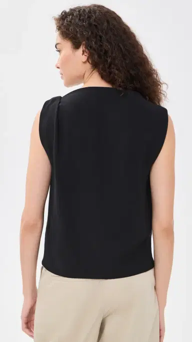 Vince Draped Shoulder Top Black | Thumbnail 3 Vince Draped Shoulder Top Black | Thumbnail 3