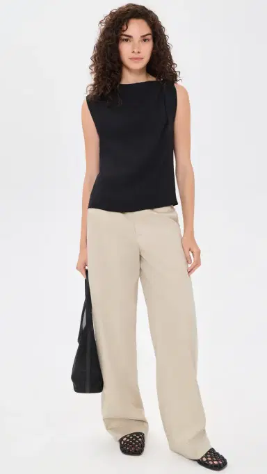 Vince Draped Shoulder Top Black | Thumbnail 5 Vince Draped Shoulder Top Black | Thumbnail 5