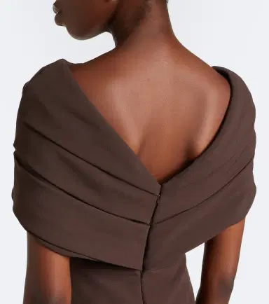 Safiyaa Loura draped peplum crêpe gown | Thumbnail 4 Safiyaa Loura draped peplum crêpe gown | Thumbnail 4