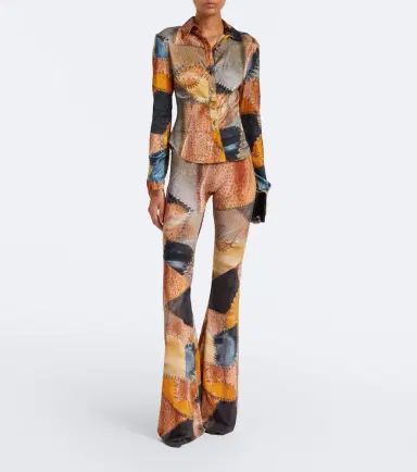 Roberto Cavalli Trompe l'ail flared pants | Thumbnail 5 Roberto Cavalli Trompe l'ail flared pants | Thumbnail 5
