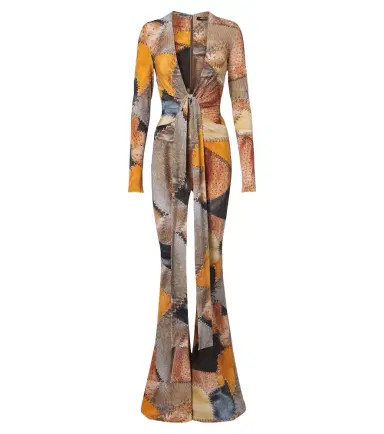 Roberto Cavalli Trompe l'ail flared jumpsuit | Thumbnail 1 Roberto Cavalli Trompe l'ail flared jumpsuit | Thumbnail 1