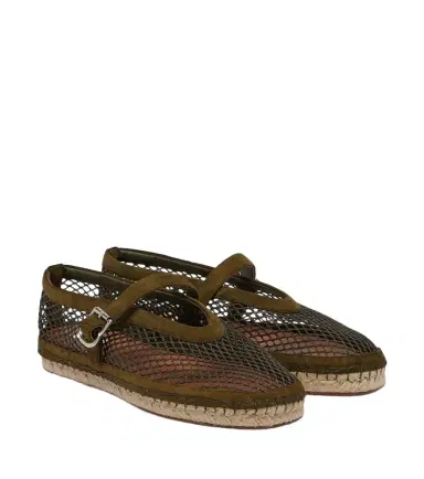Alaïa Alaïa Suede-trimmed fishnet espadrilles | Thumbnail 1 Alaïa Alaïa Suede-trimmed fishnet espadrilles | Thumbnail 1