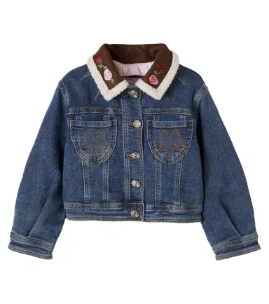MONNALISA Embroidered denim jacket | Thumbnail 1 MONNALISA Embroidered denim jacket | Thumbnail 1
