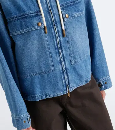 Moncler Ecrevisse layered denim down jacket | Thumbnail 3 Moncler Ecrevisse layered denim down jacket | Thumbnail 3